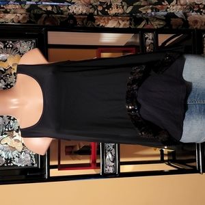 Tank top with sheer overlay and sequins (B48)